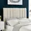 Miniatura: Cama Savanna: elegancia y confort en un diseño tapizado en tela beige.