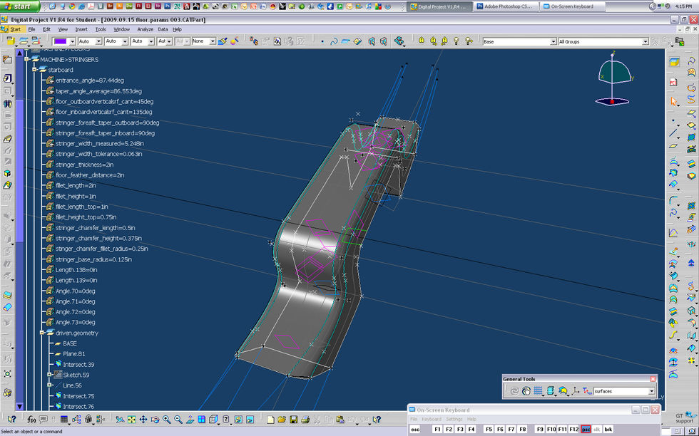 fig.0008 dp floor model ~ defining the stringer-hoppers