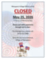 memeorial day closure flyer