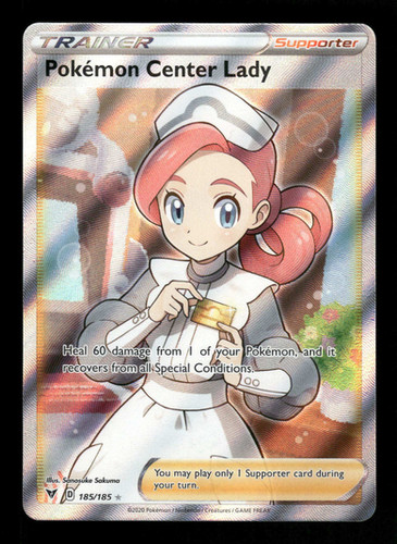 Pokemon Center Lady | 185/185 | Vivid Voltage | NM | Collectors