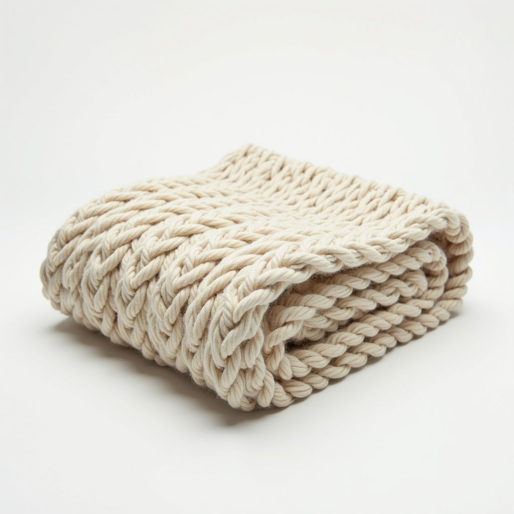 Hand-Knit Wool Blanket