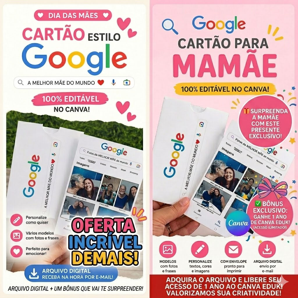 CARTÃO ENVELOPE GOOGLE