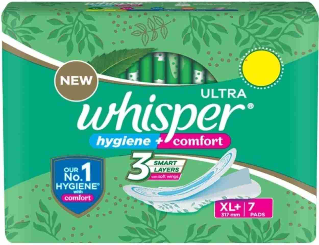 WHISPER ULTRA HYGIENE + COMFORT (7PADS) MRP=90