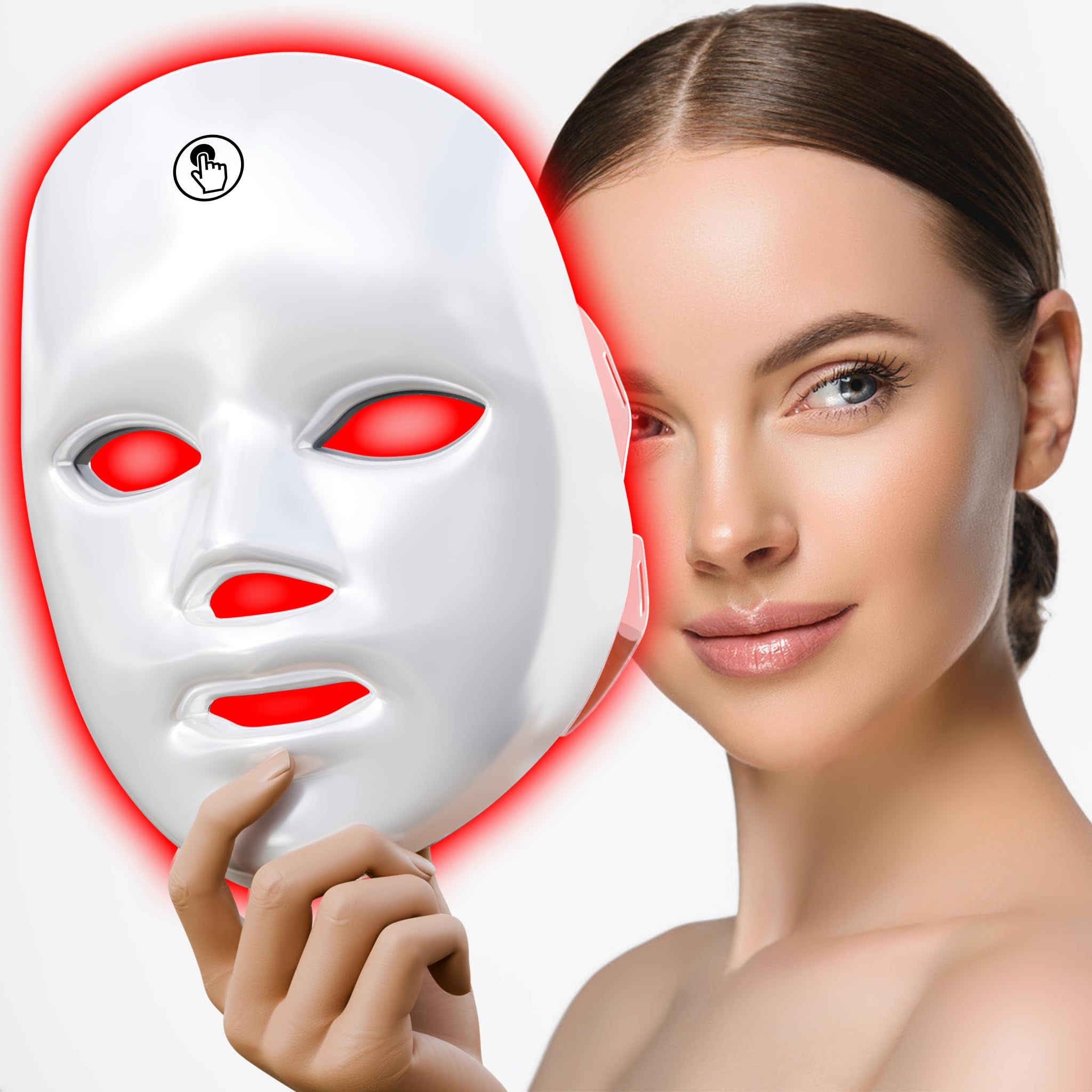Máscara Facial LED 7 Cores Recarregável – Tratamento Facial e Rejuvenescimento