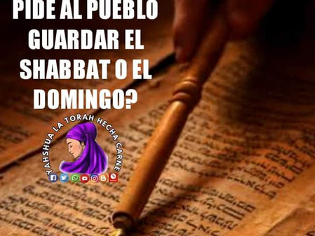 ¿LA TORAH QUE NOS ENSEÑA GUARDAR EL SHABBAT O EL DOMINGO?