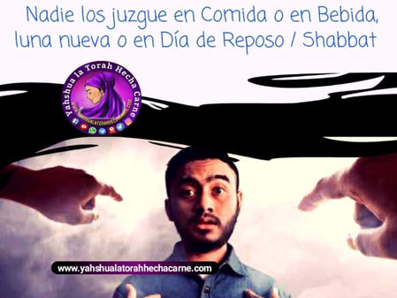 A QUE SE REFERIA SHAUL/PABLO : *NADIE LOS JUZGUE EN COMIDA O EN BEBIDA, LUNA NUEVA O DIA DE REPOSO*
