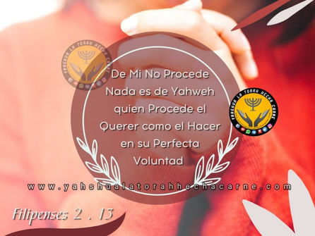 DE YAHWEH PROCEDE EL QUERER COMO EL HACER