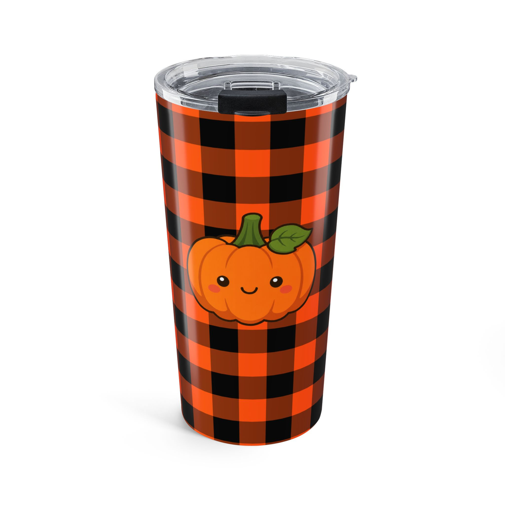 Halloween Pumpkin Plaid 20oz Tumbler
