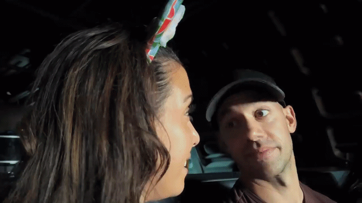 Montage of couple at Disney World