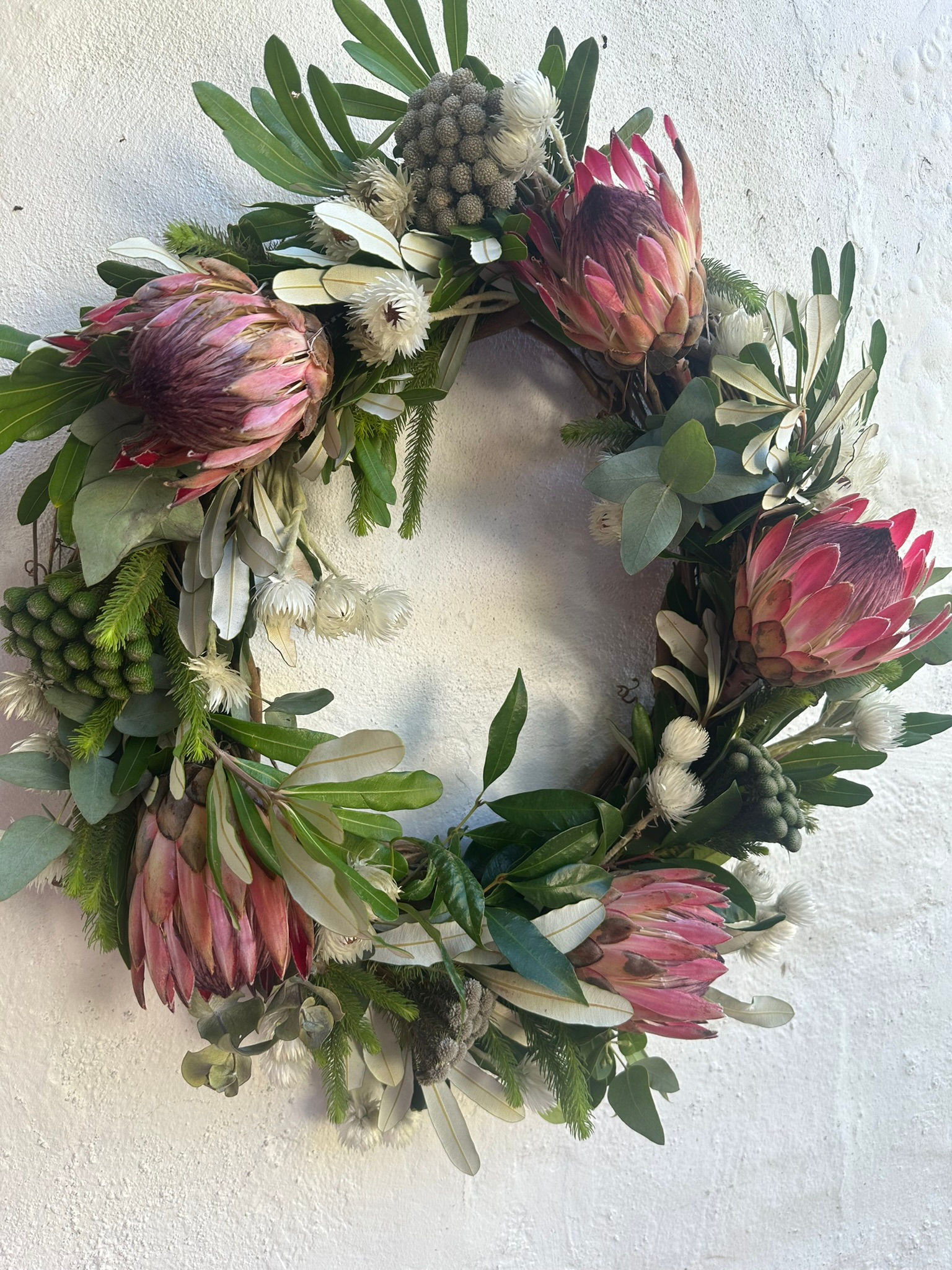 Protea Wreath: A Lush Elegant Showstopper
