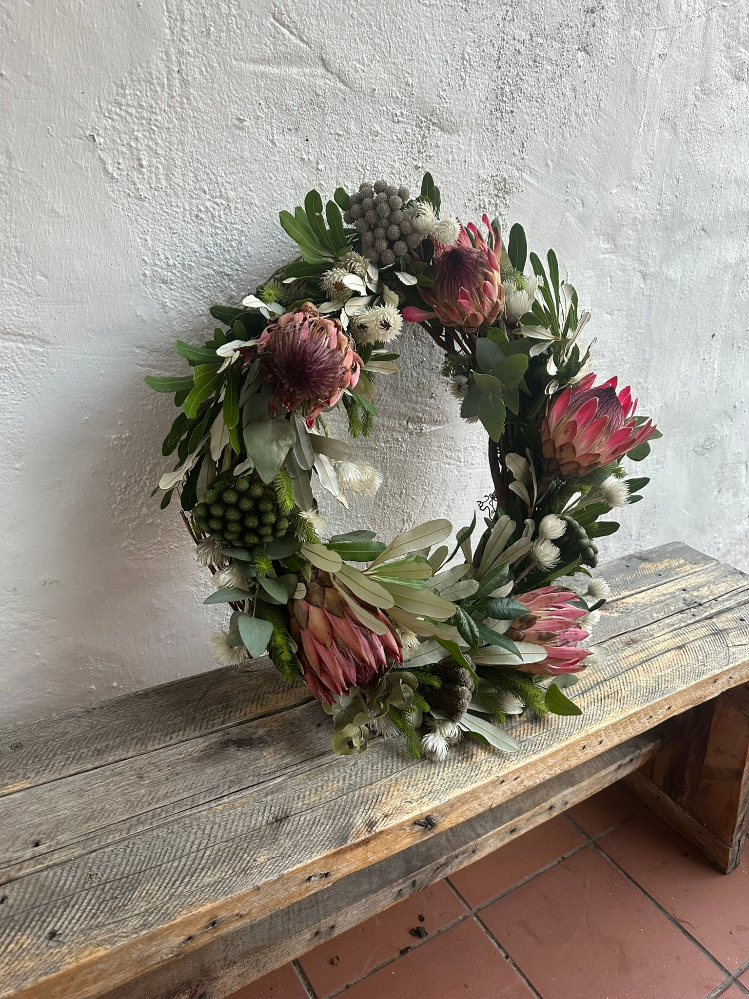 Protea Wreath: A Lush Elegant Showstopper