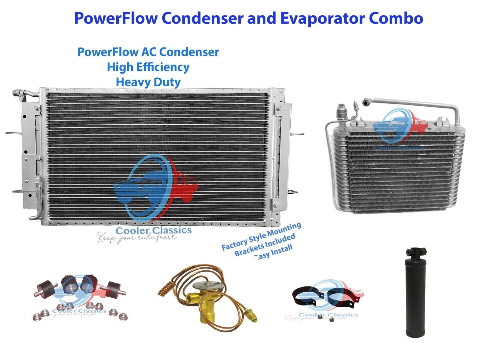 73 74 CADILLAC Deville El Dorado POWERFLOW AC Condenser Evaporator Kit AC1910PFK