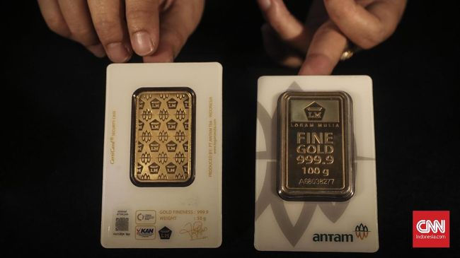 Tunggu Sentimen, Harga Emas Antam Cuma Naik Rp1.000 per Gram