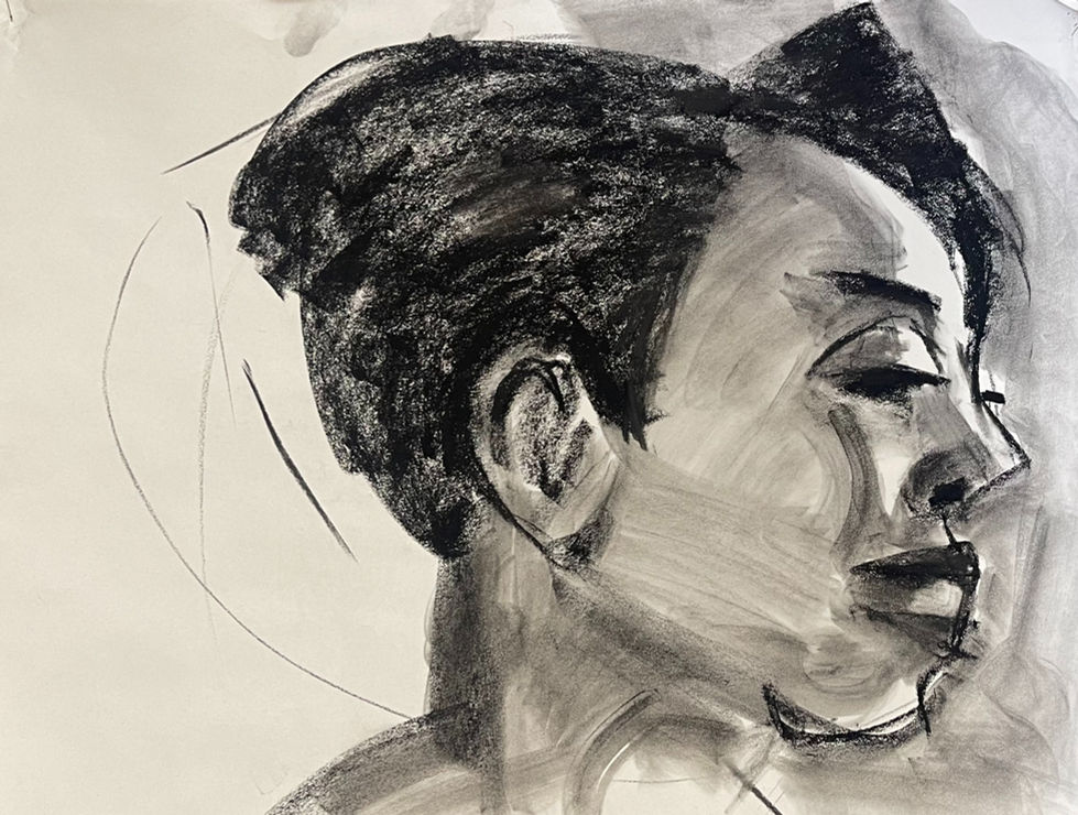 sketch of woman's head