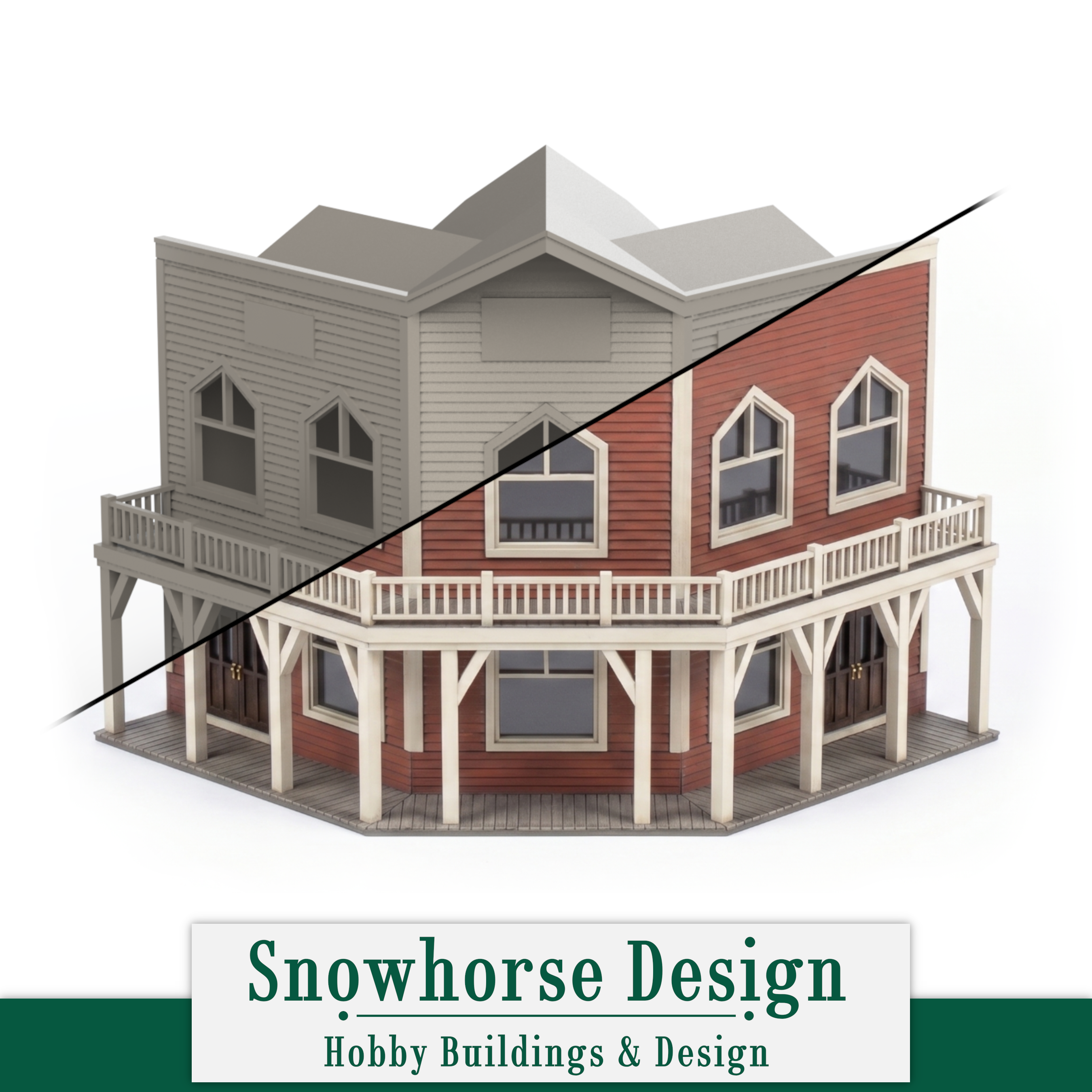 Desert Flower Saloon & Inn (Unpainted) | Old West (HO Scale)