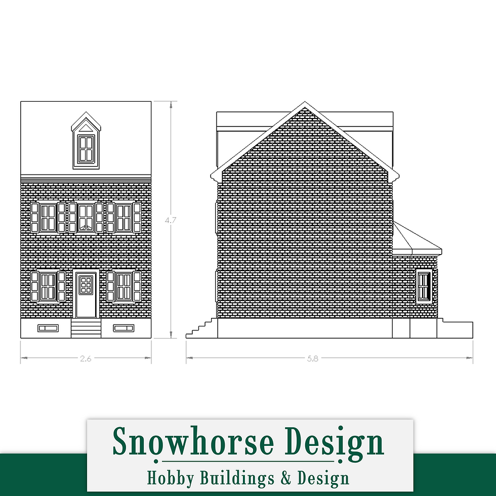 Thumbnail: Brick Rowhouse Style 2 - 3 Pack | Small Urban Collection (HO Scale 1:87)