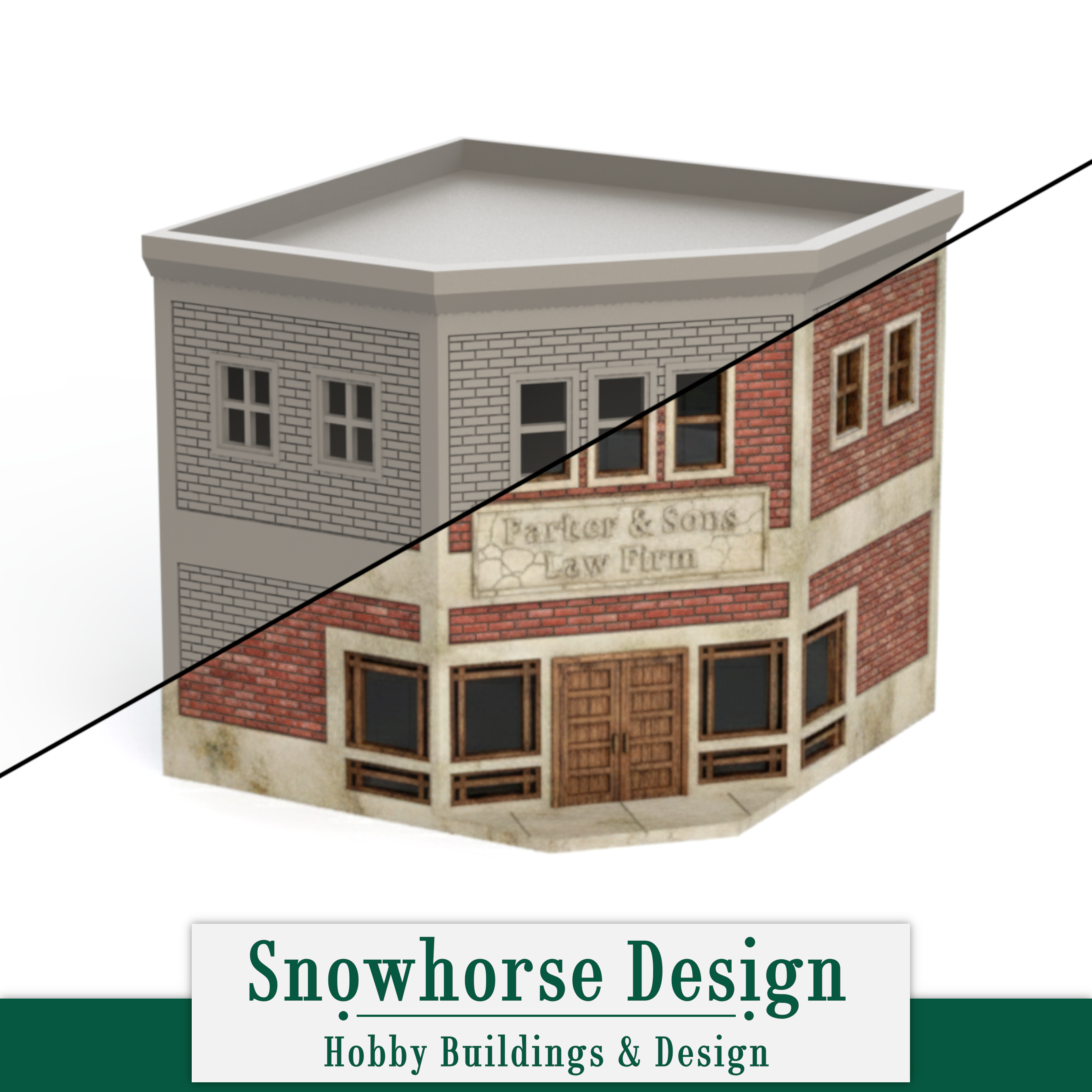 Corner Law Firm (Unpainted) | Main Street Collection (S/HO/N Scales)
