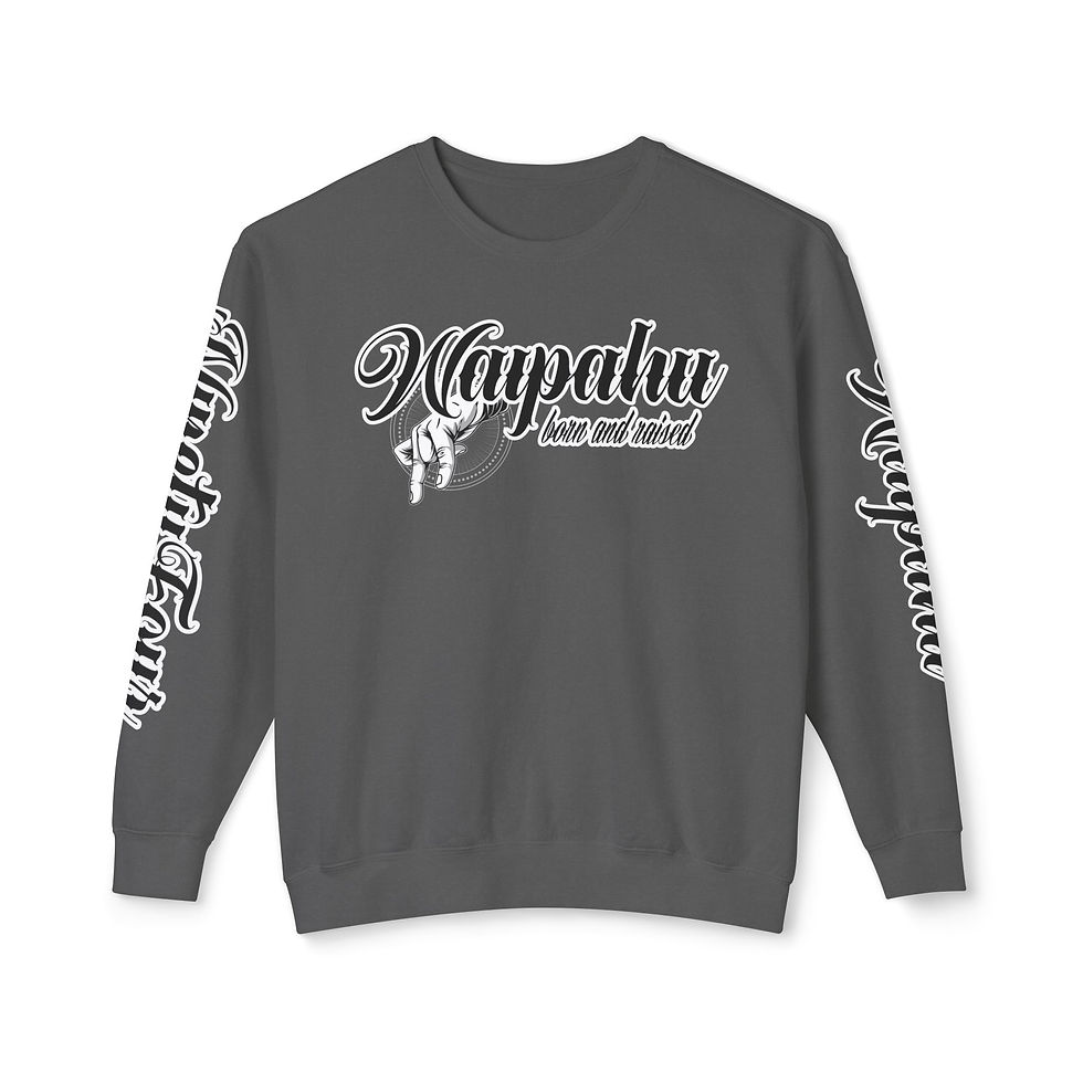 Thumbnail: Waipahu born and raised Stay Down Unisex Lightweight Crewneck Sweatshirt