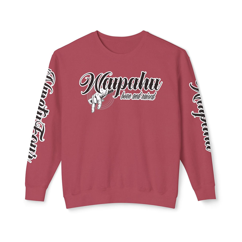 Thumbnail: Waipahu born and raised Stay Down Unisex Lightweight Crewneck Sweatshirt