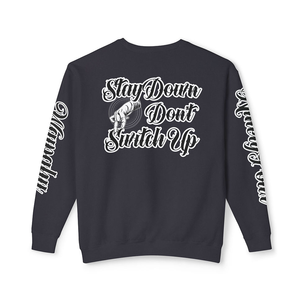 Thumbnail: Waipahu born and raised Stay Down Unisex Lightweight Crewneck Sweatshirt