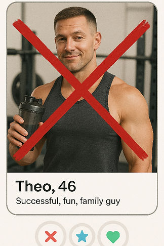 Beware the man who seems perfect but who is holding a protein shaker like a trophy!