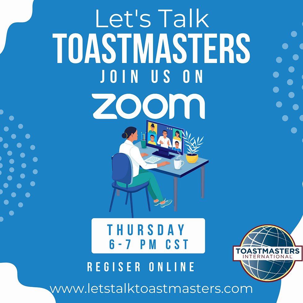 Let's Talk Toastmasters Weekly Meeting