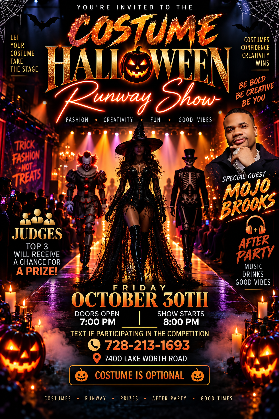 Halloween Costume Runway & After Party Mojo Brooks
