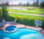 Pool and hot tub overlooking the golf course at Way Home Detox
