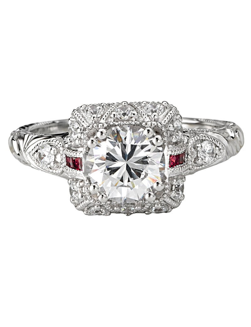 Thumbnail: Romance Vintage Semi-Mount Diamond Ring