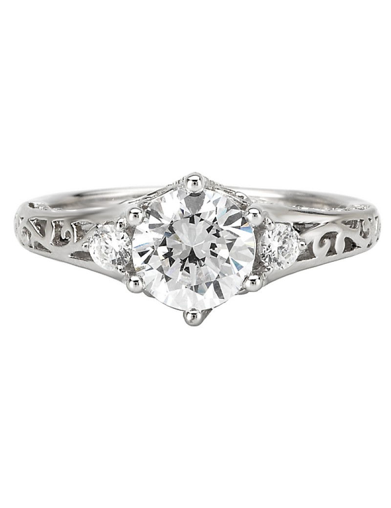Thumbnail: Romance Vintage Semi-Mount Diamond Ring 18k