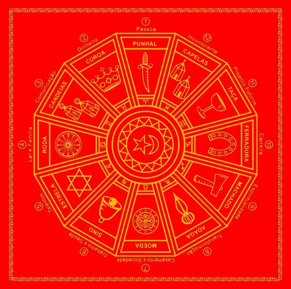 Mandala Cigana Em Veludo - Vermelho E Dourado