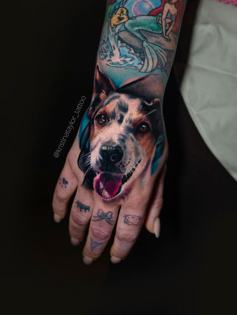 dog arm tattoo design