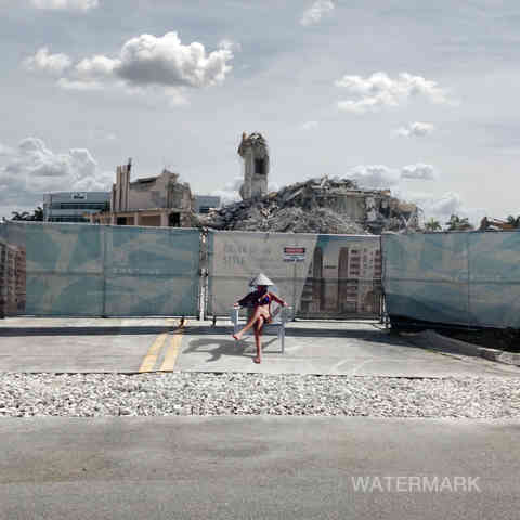 construction, women in chair, photography, photoshop
