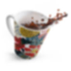 Thumbnail: Floral Folk Art Latte Mug – Colorful Retro Garden Coffee Cup