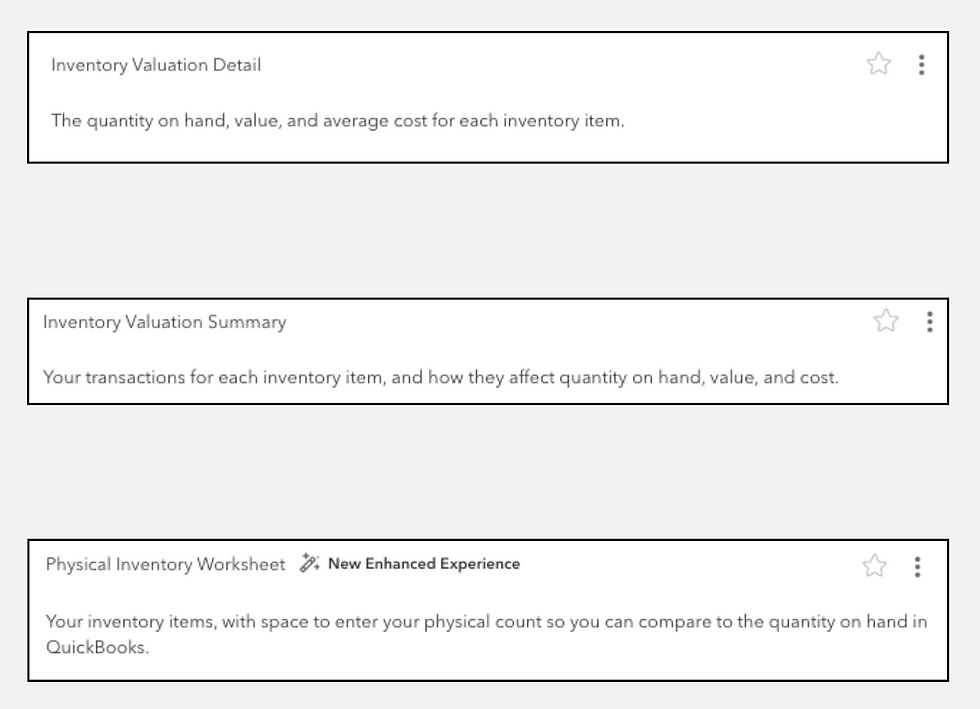 Inventory Reports in QuickBooks Online