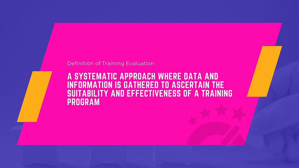 Thinkdom's definition of Training Evaluation in a colourful image