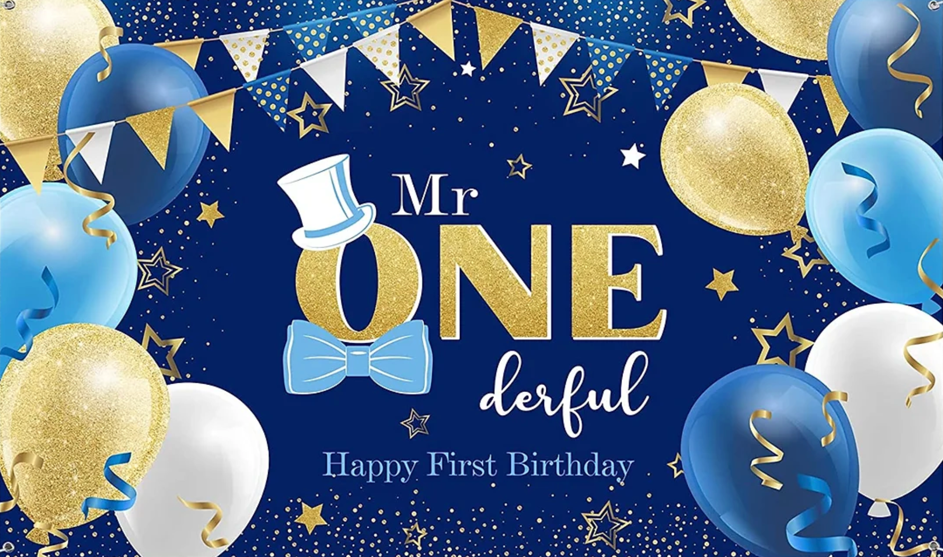 Mr. Onederful 'Happy First Birthday' Backdrop