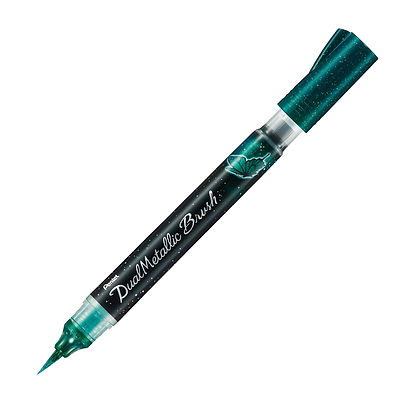 Pentel Dual Metallic Brush - Green and Metallic Blue