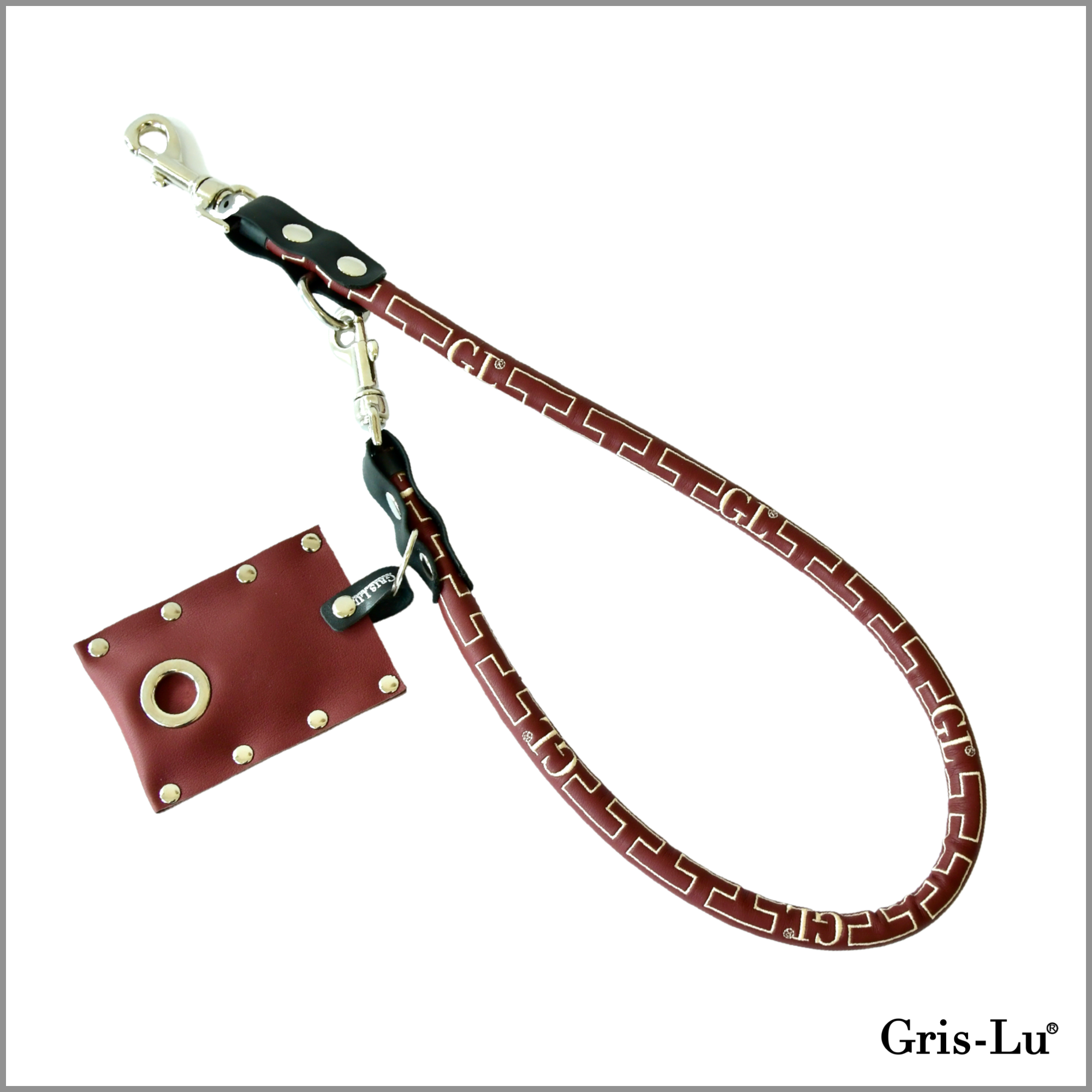 HUNDELEINE KURZ DUNKELROT - GRIS-LU BORDEAUX