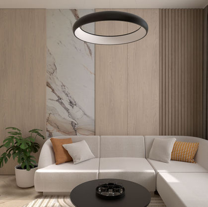 Návrh svetlej zaoblenej rohovej sedačky do obývačky v Bardejove.