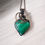Thumbnail: Green Agate, Heart Shaped Pendant Necklace in Copper