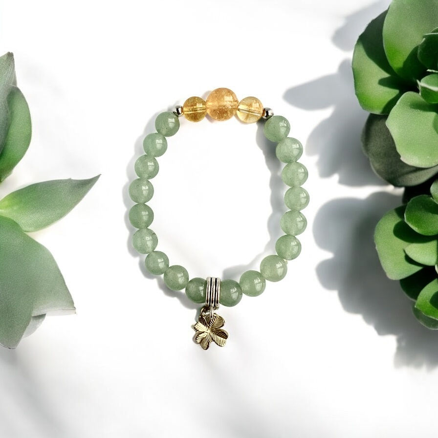 Thumbnail: Green Aventurine & Citrine Charm Bracelet