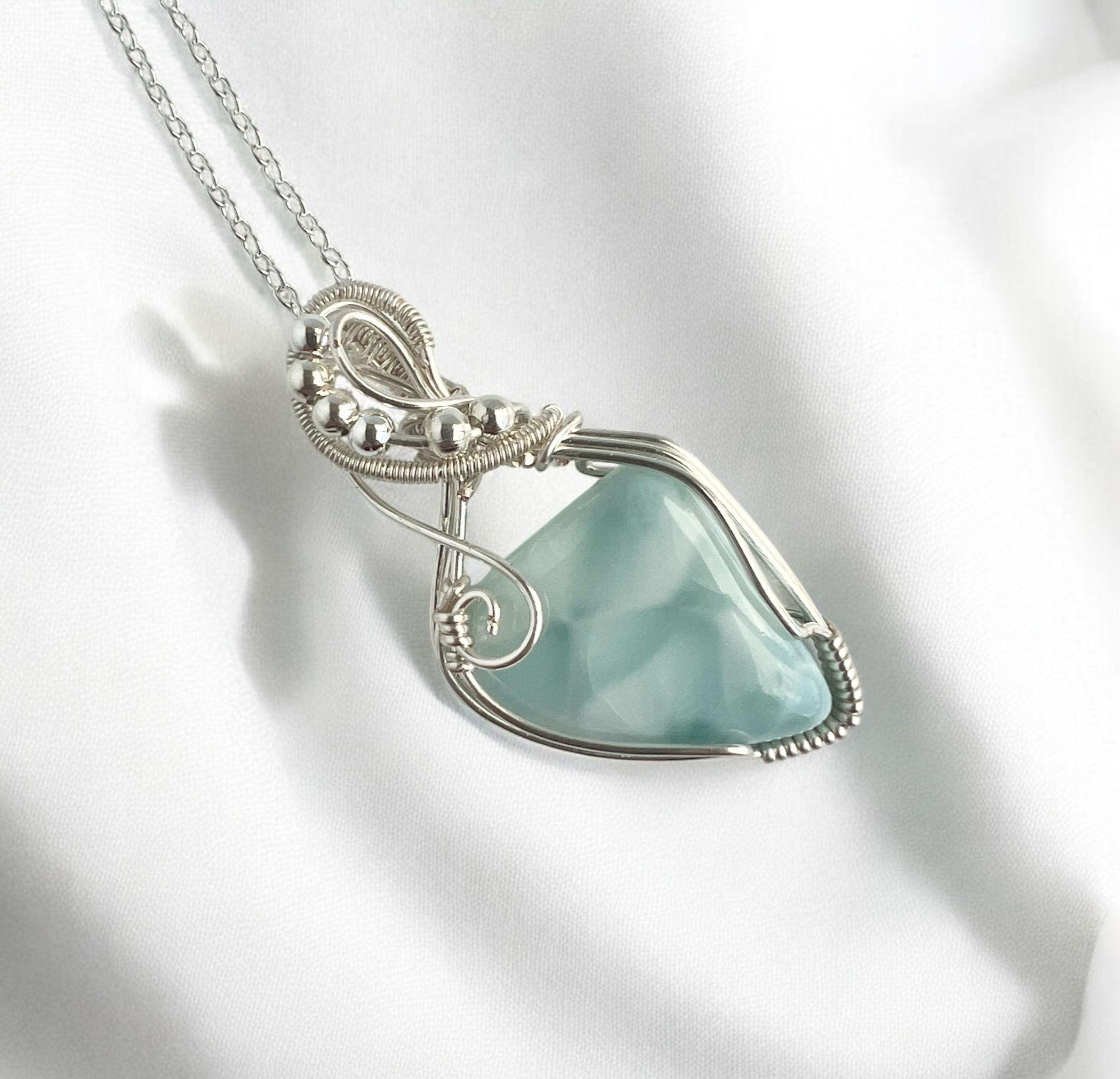 Larimar Pendant Necklace in Silver