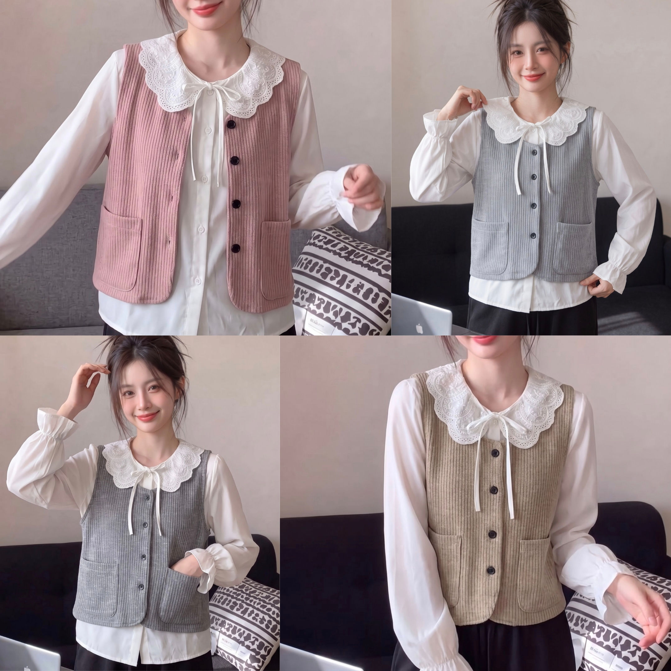 BLUSA Y CHALECO 1061#