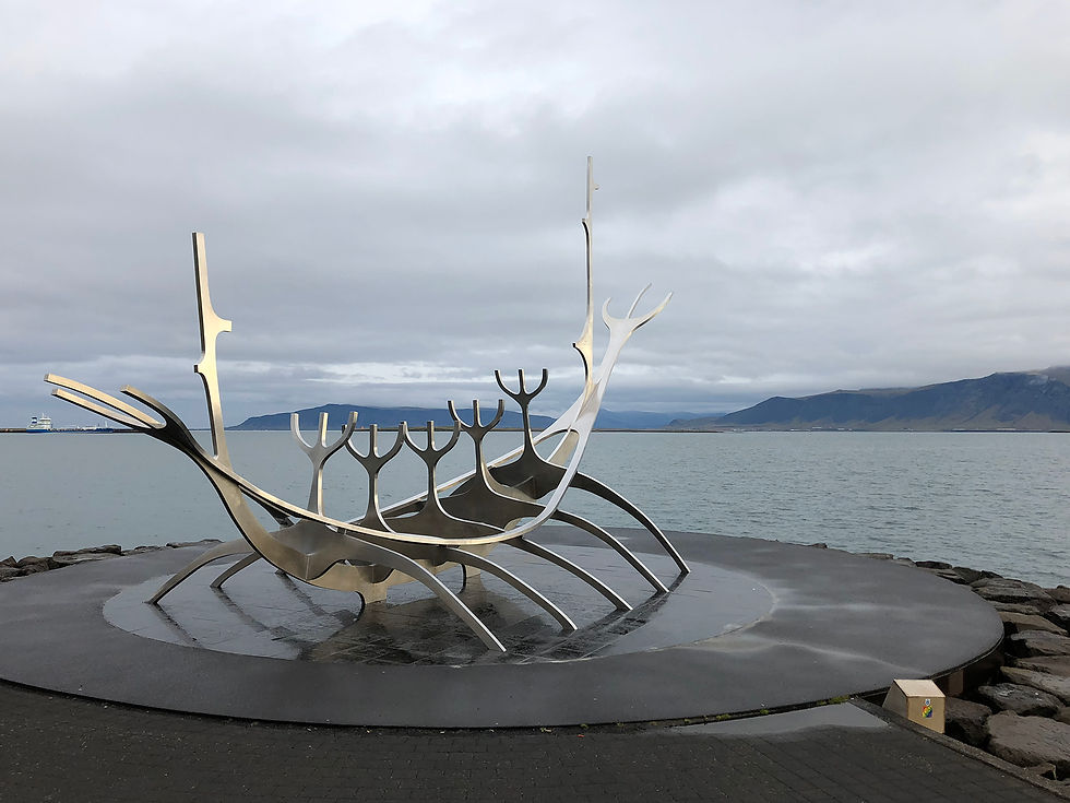 The steel sculpture on Reykjavík's waterfront that resembles a Viking long-ship is the 'Sólfarið' or 'The Sun Voyager.
