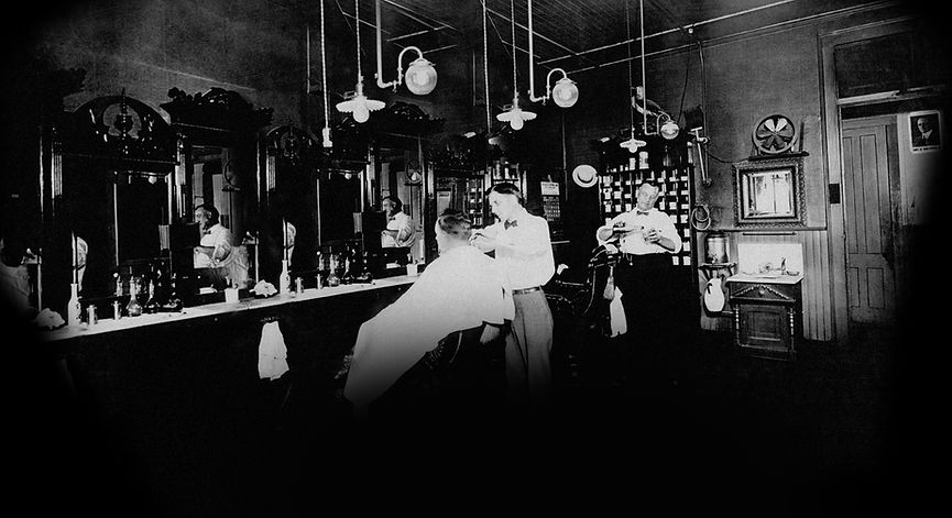 Men conversing together at a Barbershop