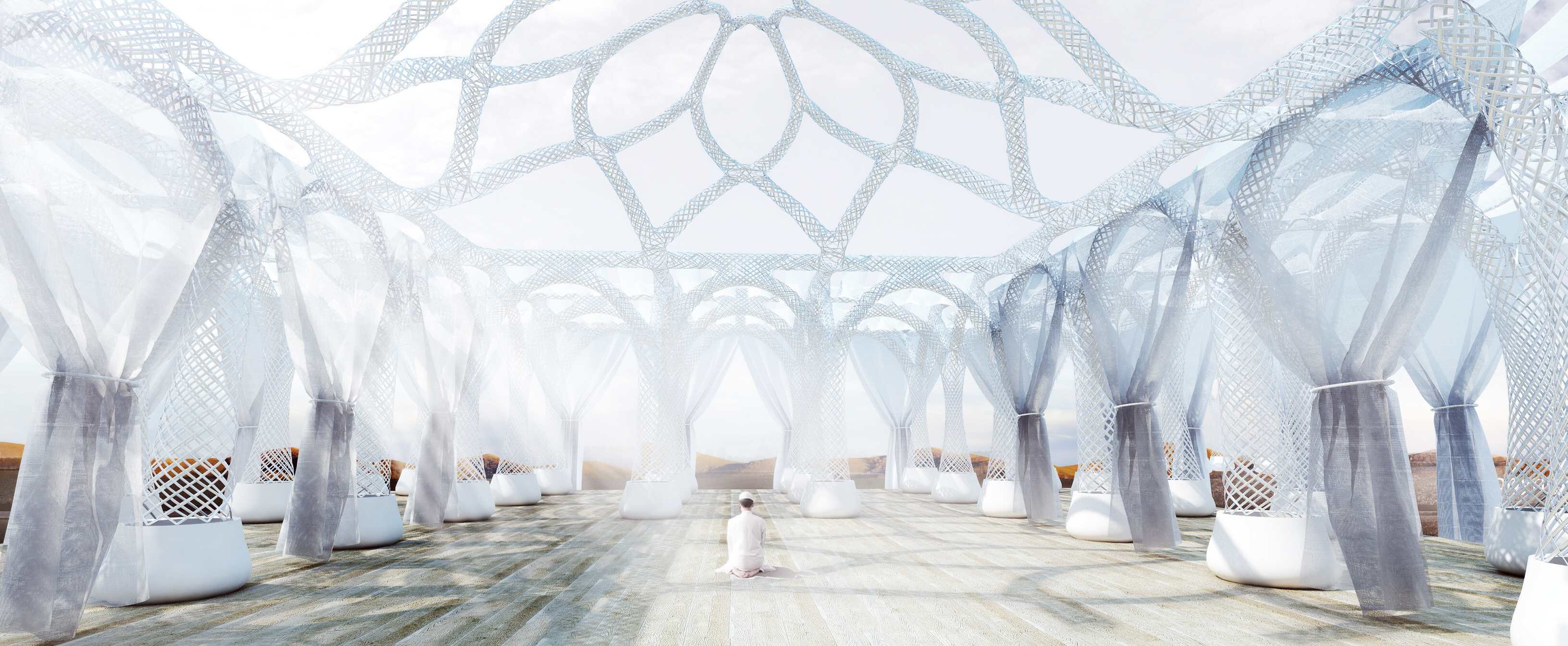 “Dia-Mosque”金属编织建筑