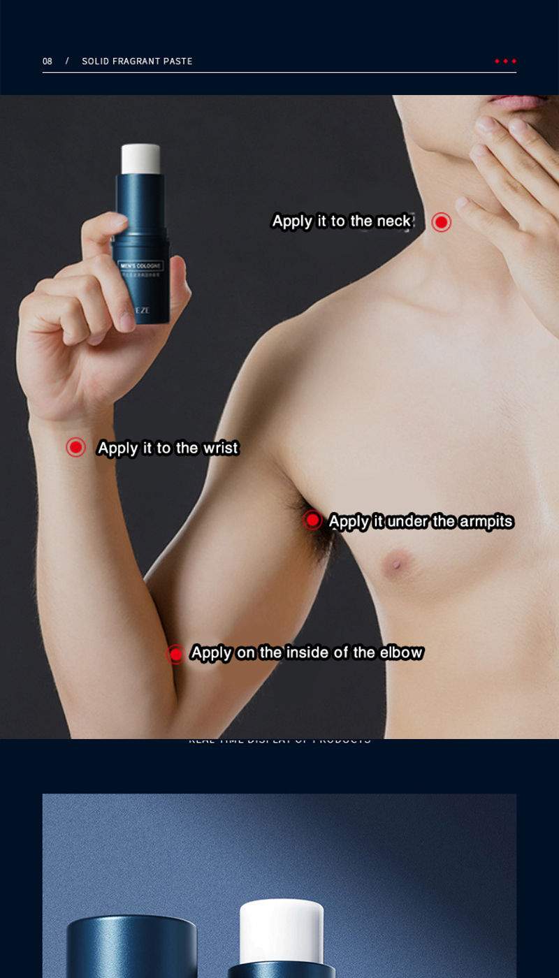 Thumbnail: Fanzhen Men's Solid Cologne - Light and Fresh Scent, All-Over Use, Portable Stic
