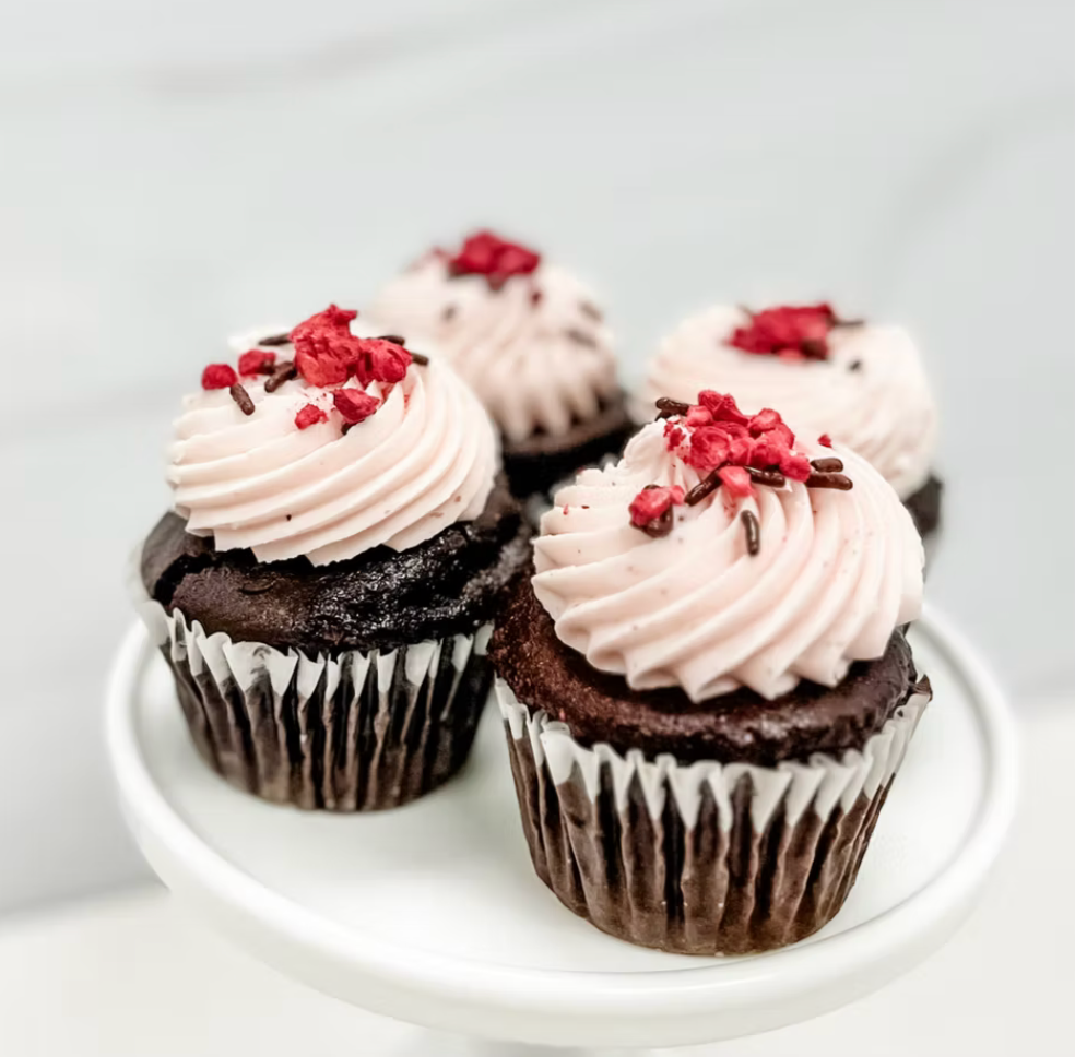Vegan & Gluten Friendly Chocolate Raspberry Cupcakes
