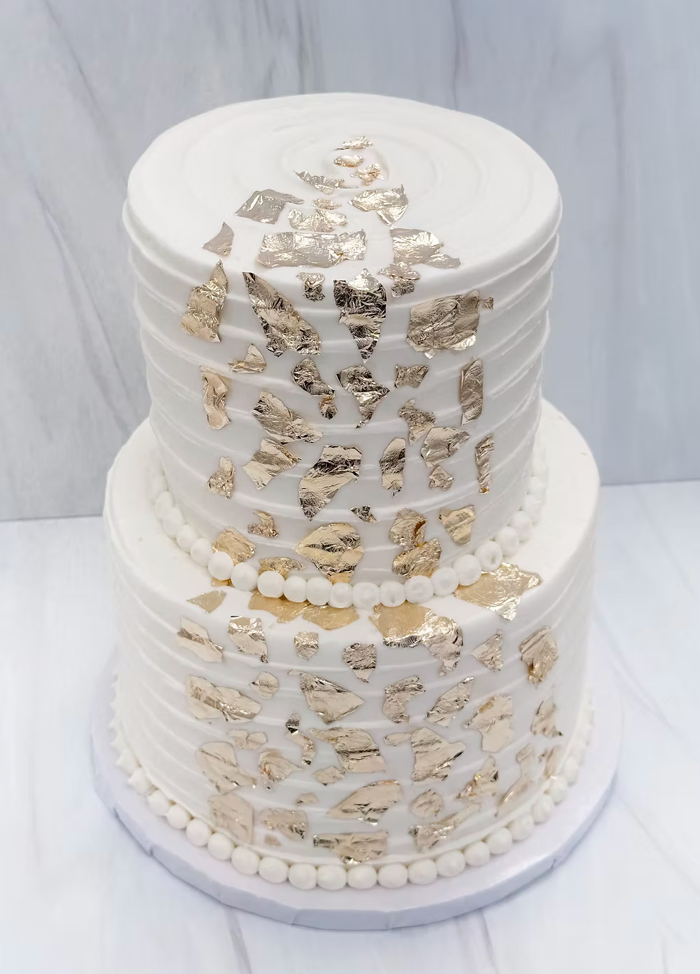 6" + 8" Two Tiered Pleat Cake